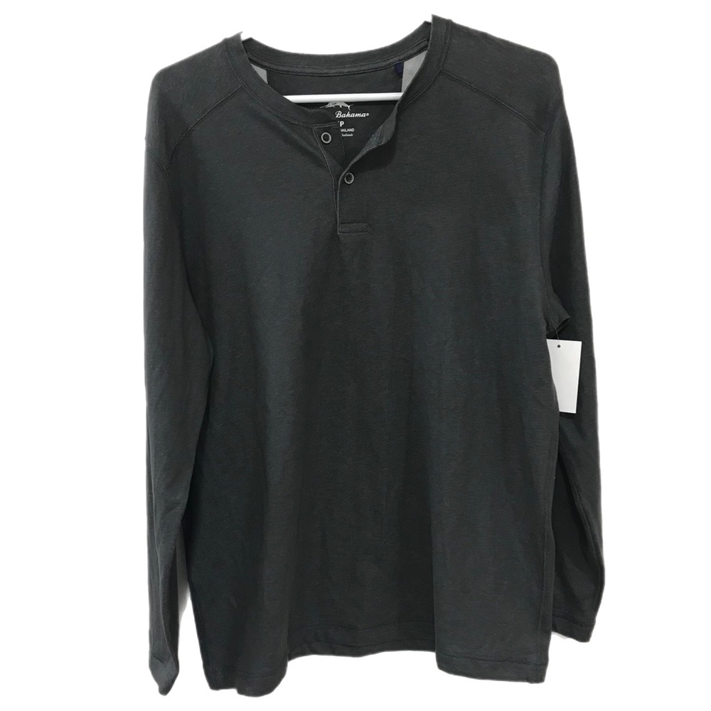 Tommy Bahama Charcoal Paradise Valley Long Sleeve Henley